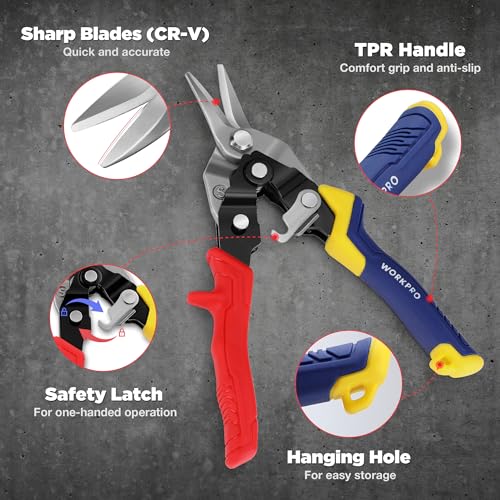 3 Piece Aviation Tin Snips Set, Metal Cutter Shear (Left, Right & Straight) - style: Straight/Left/Right