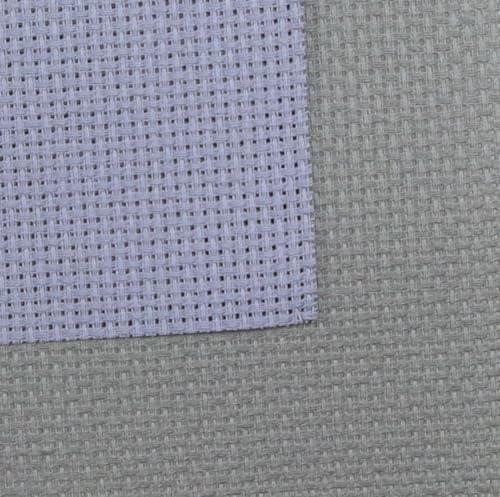 KCS 2 pc of 15" x 18"(38cmx45cm) Counted Cross Stitch Cotton Aida Cloth Needlework Fabric Box (Light Steel Grey+Medium Grey,14CT) - color: Light Steel Grey+medium Grey, size: 14CT
