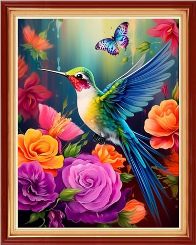 Funxvoot Stamped Cross Stitch Kits Beginners Full Range of Embroidery Kits for Adults 11CT Embroidery Patterns Needlepoint Kits Printed Cross Stitch Kits-Hummingbird Flowers 16x20 inch - color: Craftsstyle17