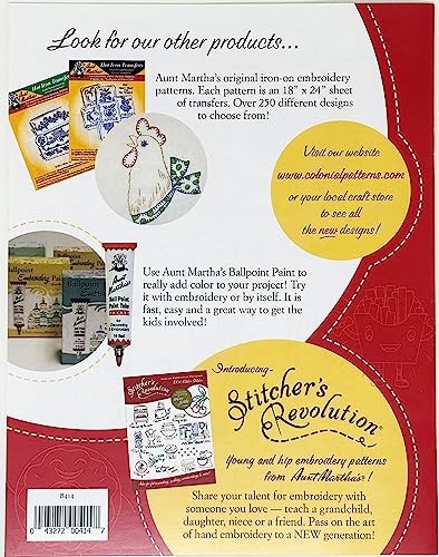 Aunt Martha's 414 Kitchen Humor Embroidery Transfer Pattern Book, Over 15 Iron On Patterns