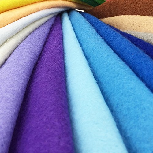 24pcs Thick 1.4mm Soft Felt Fabric Sheet Assorted Color Felt Pack DIY Craft Sewing Squares Nonwoven Patchwork (15 * 15cm) - size: 15*15cm