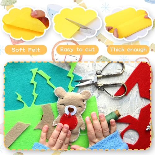 12" x 12" Squares Felt Sheets Fabric,10Pcs Felt Fabric for Crafts,1mm Thick - color: Yellow