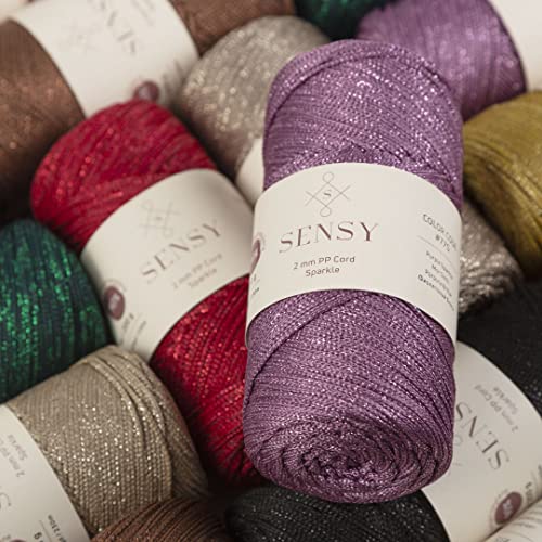 S Sensy 2mm Sparkel - Premium Polypropylene Macrame Cord, Copper 252 Yards - color: Copper Sparkle, size: 1 Skein