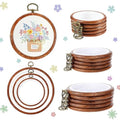 ZESHIHAOGUO 15 Pcs Round Embroidery Hoops - Rubber Ring Imitated Wood Frame Kits for Cross Stitch, DIY Craft, Sewing Projects Hanging Gifts (Brown, 4.33 inch & 6.7 inch & 8.27 inch) - size: 4.33 inch & 6.7 inch & 8.27 inch