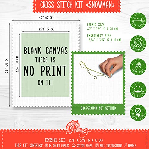 Counted Cross Stitch Kit 'Snowman' - Embroidery Set for Christmas Holidays - color: Snowman