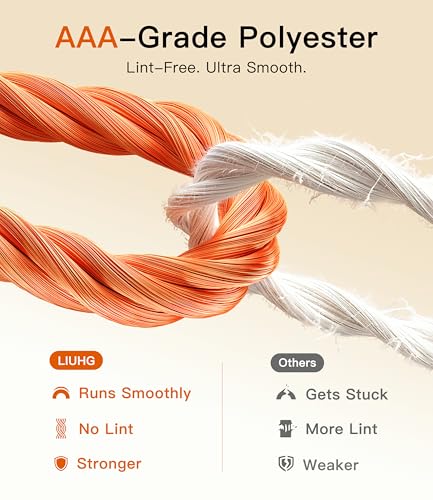 AAA-Grade Polyester Embroidery Thread, 50 Colors, 40WT, 550 Yards Each, [Top Strength & Lint-Free] Silky Smooth Embroidery Machine Thread Kit Compatible with Singer, Brother, Janome, and More