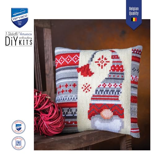 Vervaco Cross Stitch Cushion Kit Christmas Elf 2 16" x 16" - color: Multicolor