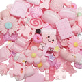 Chenkou Craft 50pcs Lots Mix Assorted Bow Bottle Phone Case DIY Flatbacks Resin Flat Back Buttons Scrapbooking (Pink) - color: Pink