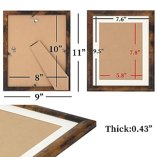 AEVETE Picture Frame 8x10 Dark Brown Photo Frames Rustic for Wall and Desk - color: Rustic Brown, size: 8x10