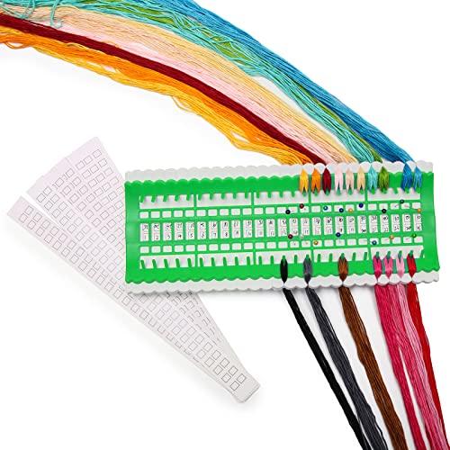Luxiv 50 Position Embroidery Floss Organizer, Thread Shelf with 15P Card - color: Green, size: 50 Positions