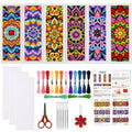 ORIGACH 6 Set Boho Mandala Cross Stitch Bookmark Kit for Beginner - style: Mandala