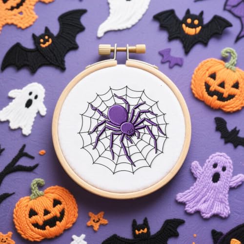 peacoblue Halloween Elements Stick and Stitch Embroidery Patterns - color: Halloween Elements