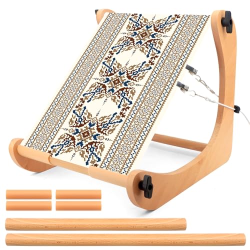 ZOCONE Multifunctional Beech Wood Embroidery Hoop Stand, Adjustable Embroidery Stand 360 Degrees Rotated Cross Stitch Stand, Embroidery Hoop Holder for Cross Stitch and Embroidery Project (C) - style: E