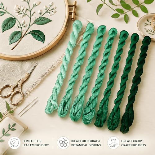 Natural 100% Silk Thread, Handmade Embroidery Thread Silk Floss 7 Colors 110m Each (89) - color: 89