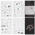 Magibeads 68 Patterns Dog Water Soluble Embroidery Patterns Puppy Paw Print Cartoon Animal Pet Stick and Stitch Transfer Embroidery Paper for Hand Sewing Beginners Starter Adult - color: Dog