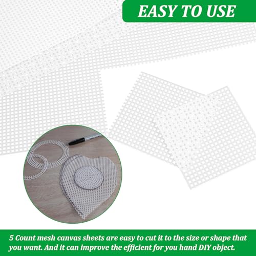 5 Pieces Plastic Canvas Sheets 5 Count, 15x11.3in Plastic Mesh Sheet - size: 11.3x15in-5pcs