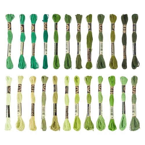 FASHEWELRY 210 Yards Embroidery Thread Bulk Green Handmade 6-Ply Polyester Embroidery Floss 1mm Crewel Cross Stitch Threads for Jewelry Making Sewing Holiday Decorations Crafts DIY Projects - color: Green, size: 1mm