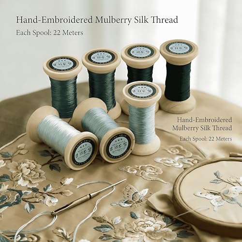 Natural 100% Mulberry Handmade Embroidery Silk Thread Silk Floss (47) - color: 47
