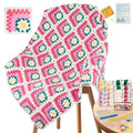 Coopay Crochet Kit for Beginners, Easy 3D Granny Square Blanket Kit, Pink - color: Pink- 3D Daisy