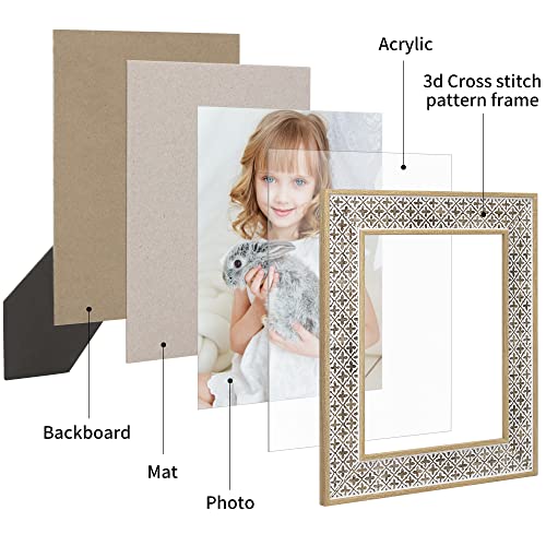 Boho 8x10 Picture Frame Moroccan Photo Frame Set of 2 - color: Boho Cross White, size: 8x10