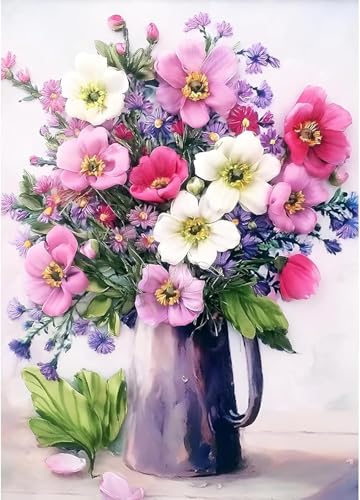 Flowers Stamped Cross Stitch Kits Flowers Cross Stitch Patterns,Dimensions Cross Stitch Kits Embroidery Kit Arts and Crafts for Beginners 15.7x11.8 inch - color: D049