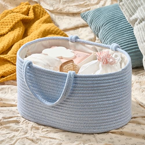 Diaper Caddy Organizer, Gift Basket for Baby Shower, Newborn Essentials - color: Light Blue, size: Large