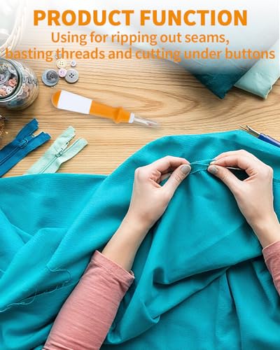 Needle and Thread Seam Ripper, Rippers for Sewing and Thread (Orange) - color: Orange