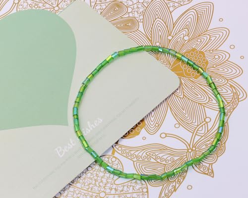 Glass Bugle Tube Beads 1400Pcs/30g Mini Seed Beads 2 * 3mm Small Craft Loose Spacer Bead for DIY Bracelets Necklace Earring Jewelry Making (Grass Green) - color: Grass Green