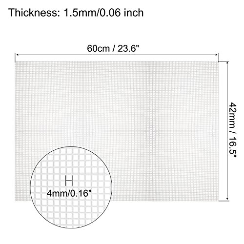 MECCANIXITY Plastic Mesh Canvas Sheet 60x42cm/23.6x16.5inch White Blank Canvas Rectangle 4mm Hole for Embroidery Needlepoint, Knit Crochet Mesh, Pack of 2 - color: White, size: 23.6x16.5inch