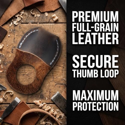 Toprank Leather Thumb Guard for Wood Carving & Whittling (Tan) - color: Tan