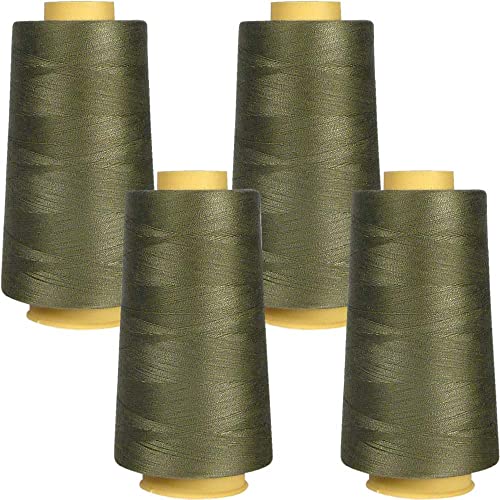 Superpunch SuperSew Polyester, 4 Cones of 3000 m, Avocado Green 3266 - color: Avocado Green 3266