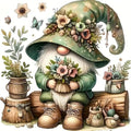 DYAIANGMU Gnome Stamped Cross Stitch Kit for Adults 13.7x13.7 inches - color: gnome-13