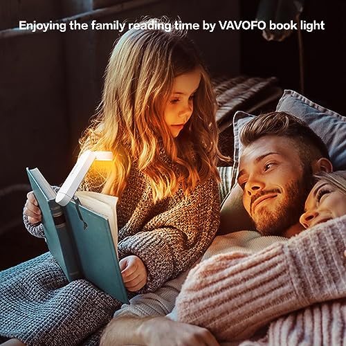 VAVOFO USB Rechargeable Book Light, Bookmark Clip on LED Reading Light - color: White
