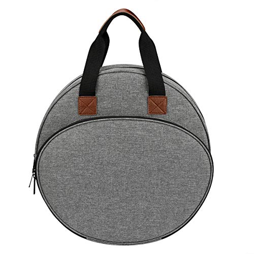 Shinyzone Cross Stitch Storage Tote, Embroidery Projects Bag with Zipper Pockets Organiser for Hoops, Charts and Threads - color: Grey