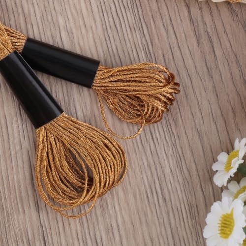 Gosknor 6 Skeins Embroidery Threads, Metallic Embroidery Floss - color: Bronze