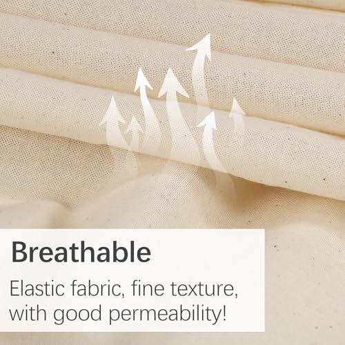 10 Yards 100% Cotton Unbleached Muslin Fabric, 63 Inch X 10Yards by The Yard, Medium & Light Weight Draping Fabrics Suitable for Sewing, Embroidery, Garments, Apparel Cloth and Crafts Material-Natural - color: Unbleached