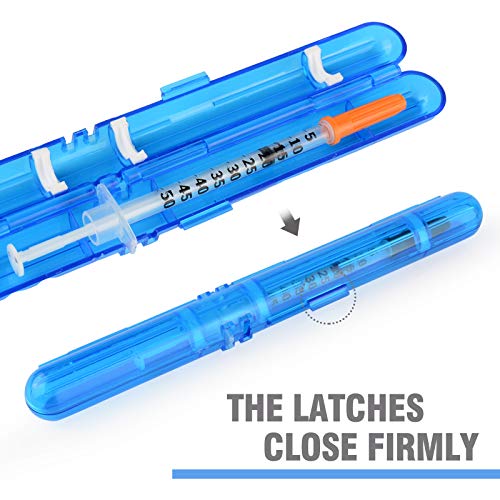 Medarchitect PSC (MA-PSC) Portable Travel Insulin Prefilled Syringe Case for Diabetes - color: Dark Blue Transparent+solid Green