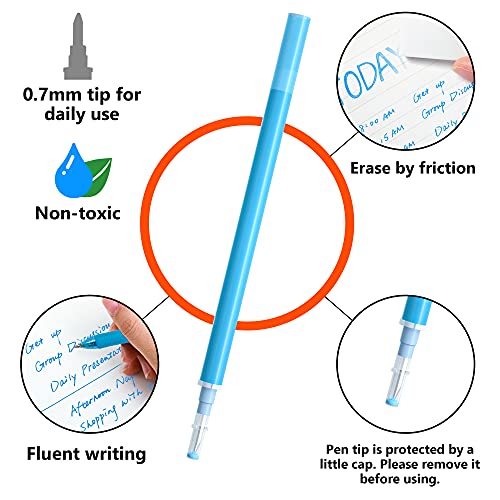 Vanstek 15 Assorted Colors Erasable Pen Refills, Gel Ink Refills Compatible with Erasable Pens, Fine Point 0.7 mm, Perfect for Writing Planner & Crossword Puzzles - color: 15 Colors Refills