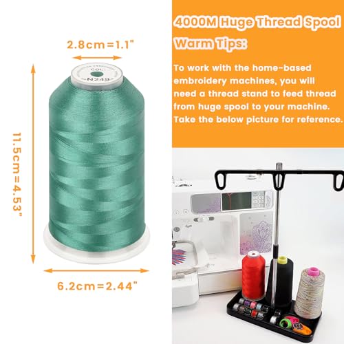 New brothread Huge Spool Embroidery Thread -Aquamarine Fits Janome Color - color: Aquamarine-N249