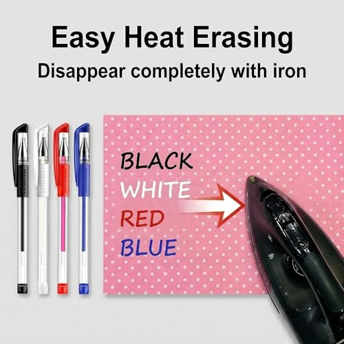 ibotti 4‑Color Heat Erasable Fabric Marking Pens with 8 Free Refills