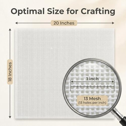13 Mesh Needlepoint Canvas 20×18 Inch White Cotton Blank Canvas
