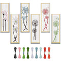 FREEBLOSS 6 Set Cross Stitch Bookmark Kit Dandelion Pattern 8''x2.4'' 11CT - style: Dandelion