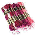 24 Bundles Polyester Embroidery Floss Cross Stitch Embroidery Thread Pastel Pink Stitch Threads Bulk 1mm Floss Thread for Jewelry Making Bracelet Stitching Craft Supply - color: Pink