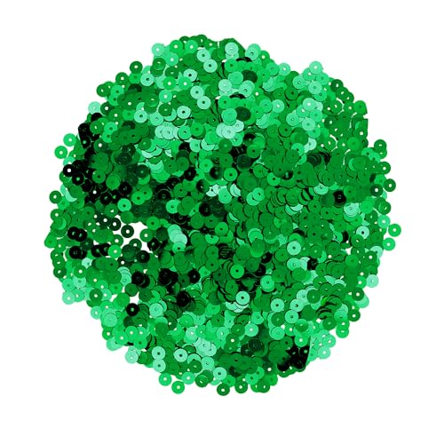 Mandala Crafts 6mm Flat Round Dark Green Sequins for Sewing Embroidery - color: Dark Green, size: 6mm Flat Sequins