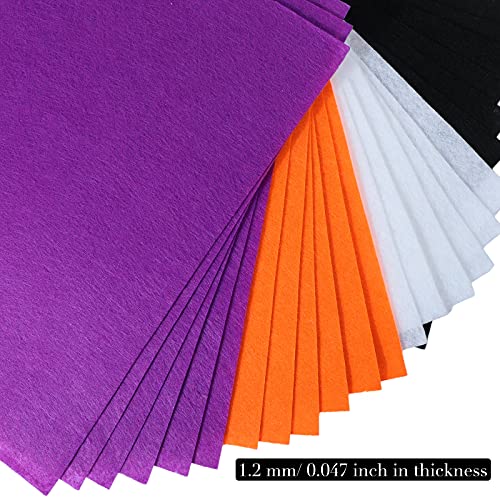 Tegeme 24 Pcs Halloween Felt Fabric Sheets Orange for Crafts Sewing DIY