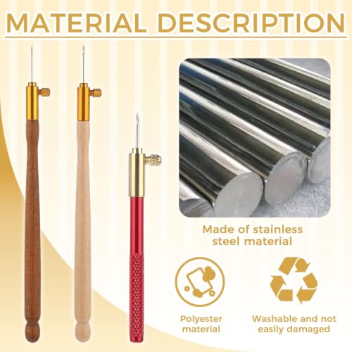 Bead Embroidery Kit, 3 Tambour Hooks + 9 Needles for Beading/Sequin/Knitting