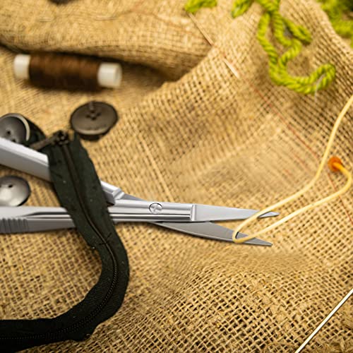 2 Pcs 4.7 Inch Eyebrow Embroidery Sewing Snips Scissors, Silver - color: Silver