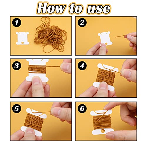 LOKUNN Embroidery Floss Bobbins 150 PCS White Embroidery Floss Organizer - color: White*150