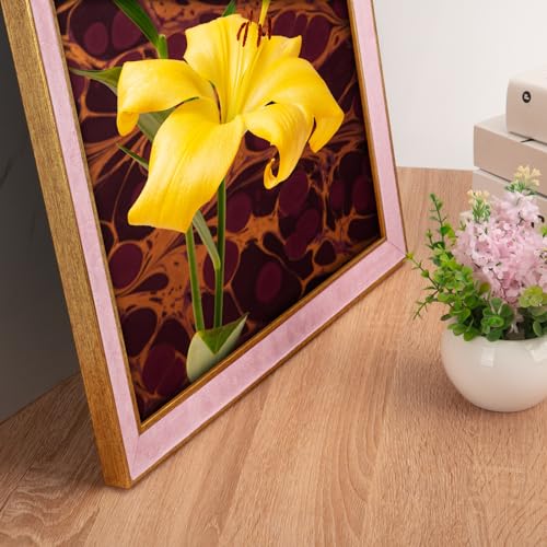 Suede 10x14 Frame - Single Frame, Elegant Pink 10 x 14 Poster Frame with Mat for 8x12, 10x14 Picture Frames for Artwork, Puzzles, Photos, and Movie Posters - color: Pink, size: 10" x 14" / 8" x 12" mat