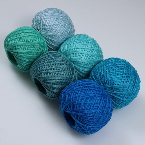 KCS Mercerized Pearl Cotton Thread Size 8 Crochet Needlework Embroidery Threads Ball (6, 06) - color: 06